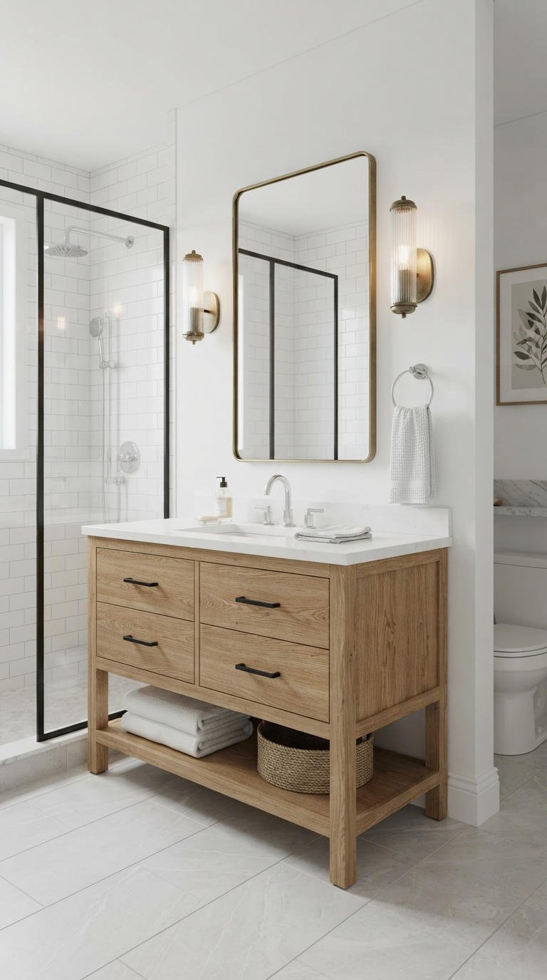 28. 48 Inch Single Sink Wood Vanity