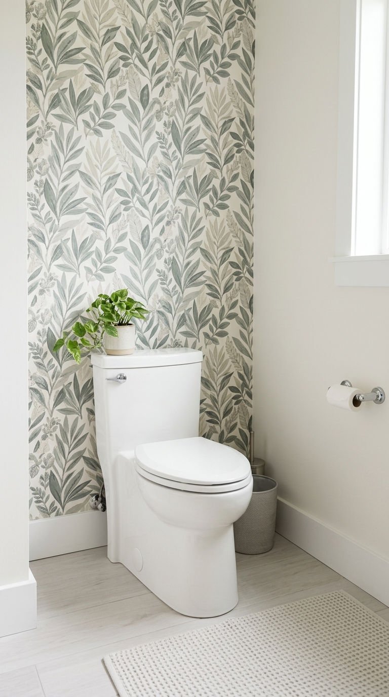 18 Bathroom Accent Wall Ideas That Actually Work 14 14. Accent Wall Behind the Toilet