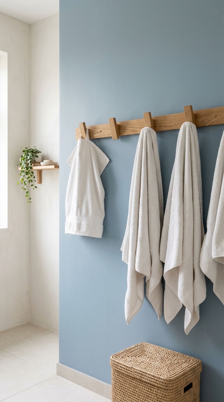 18 Bathroom Accent Wall Ideas That Actually Work 10 10. Accent Walls with Towel Hooks