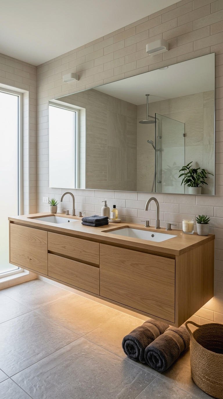 4. Airy Floating Double Sink Vanity