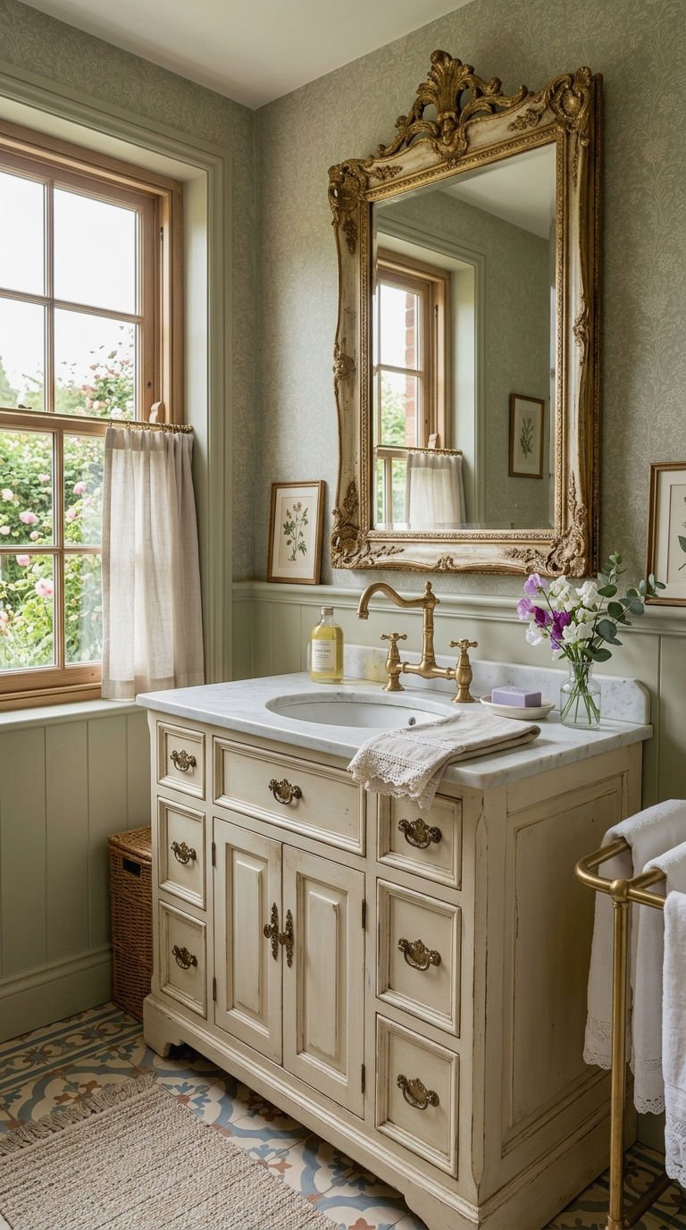 23. Antique White Vanity Charm