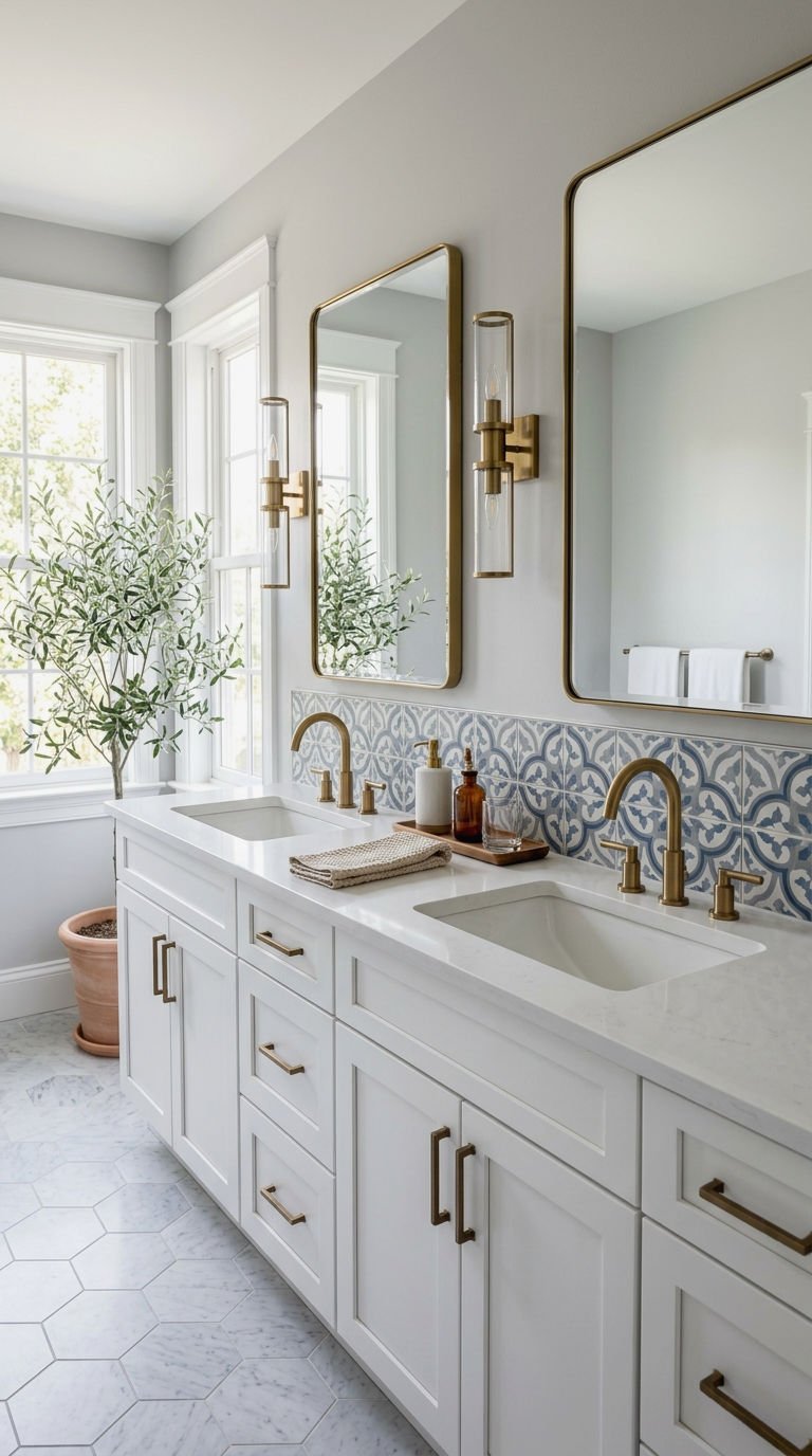 11. Backsplash Style for Double Sink Vanities