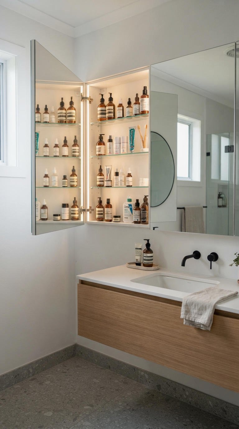 21. Bathroom Vanity Mirror With Built-In Storage