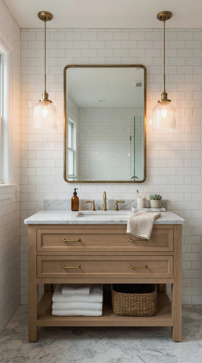 4. Bathroom Vanity Pendant Lighting Over Mirror