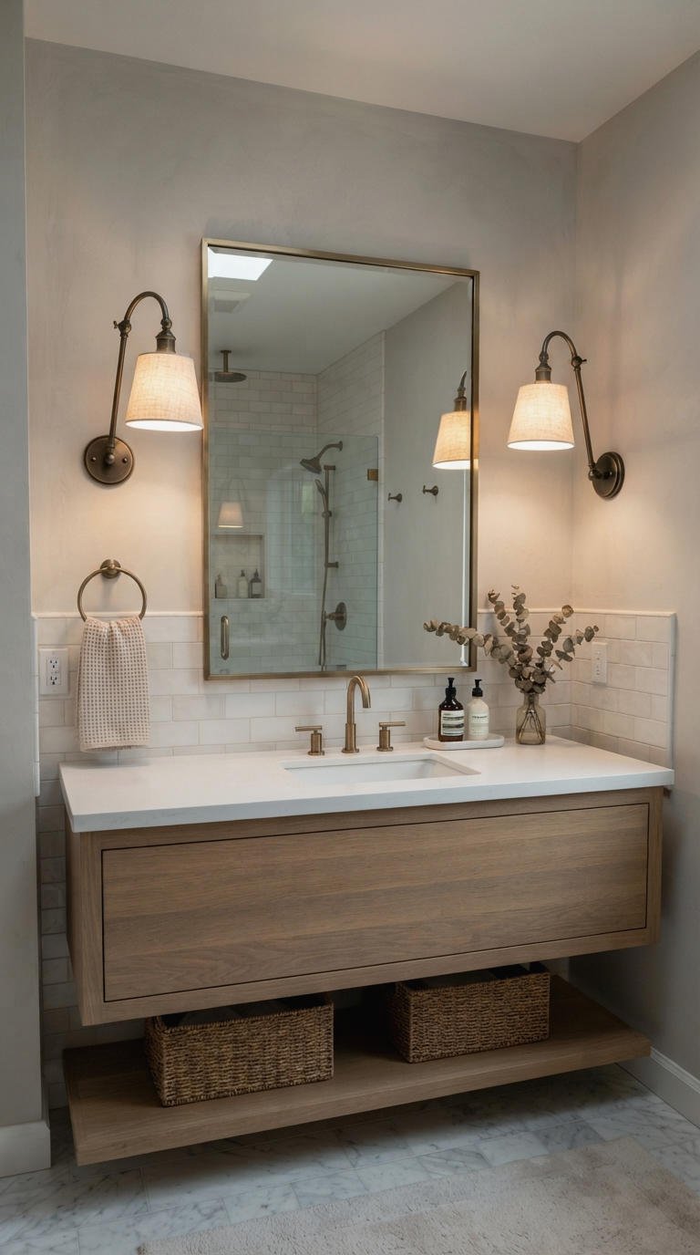 9. Bathroom Vanity Sconces Beside the Mirror