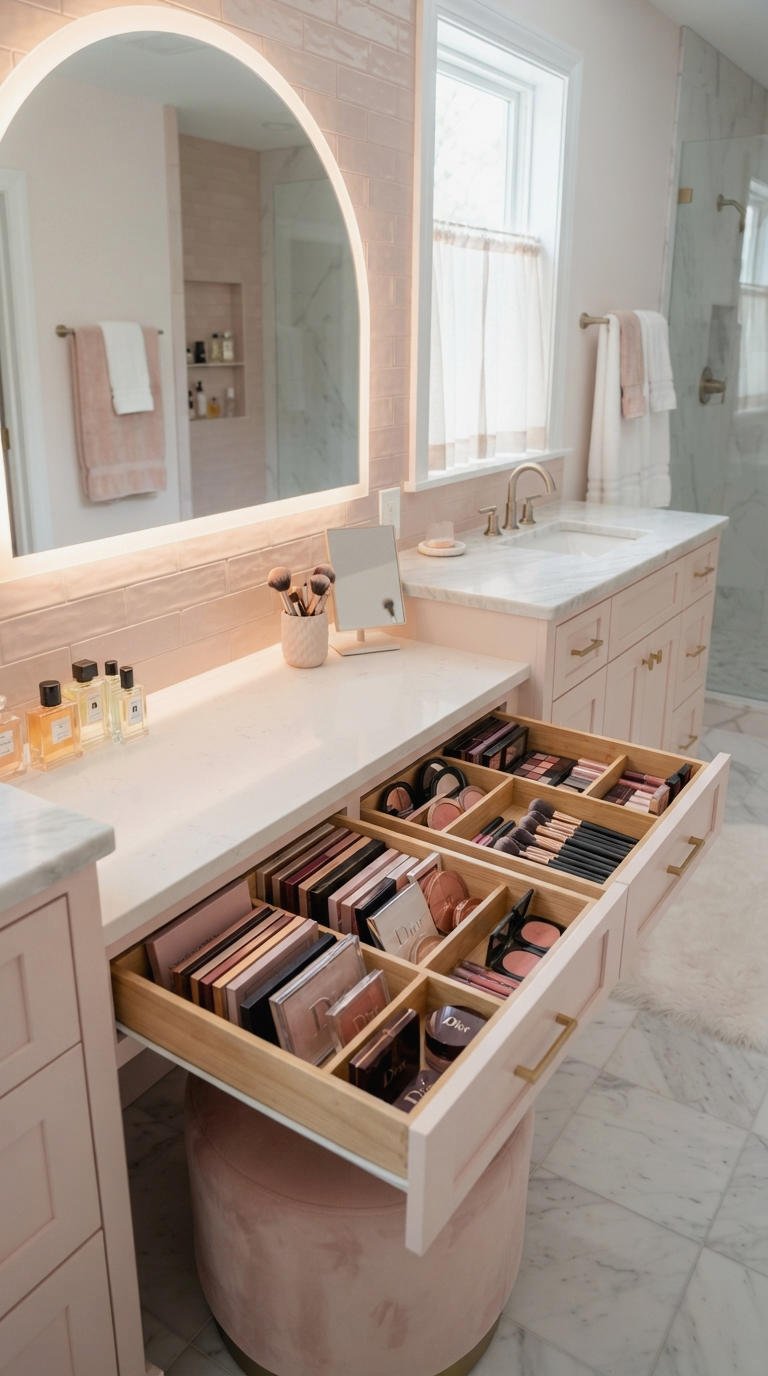 14. Bathroom Vanity With Makeup Storage Area
