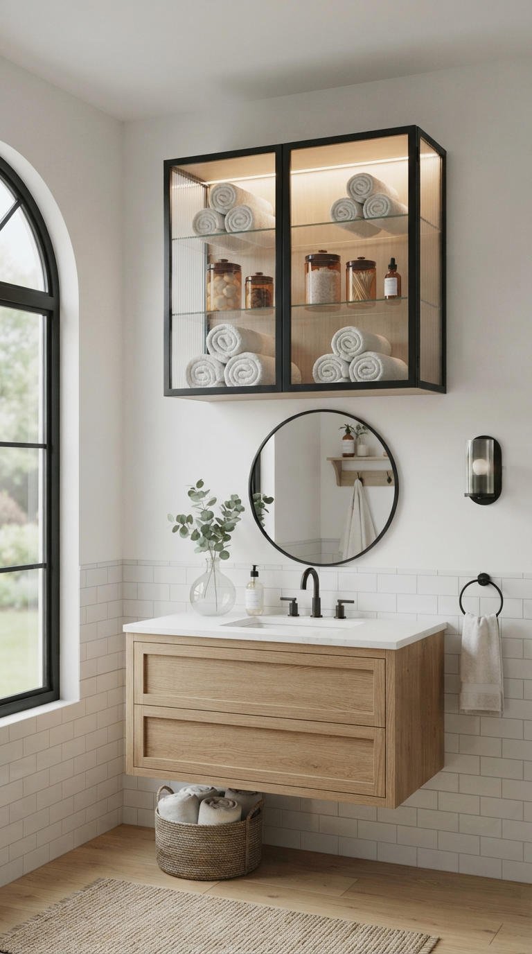 16. Bathroom Wall Cabinets With Glass Doors