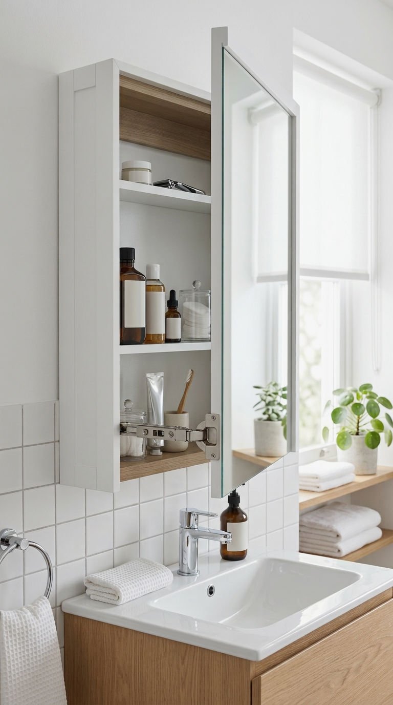 10. Bathroom Wall Cabinets with Mirrors
