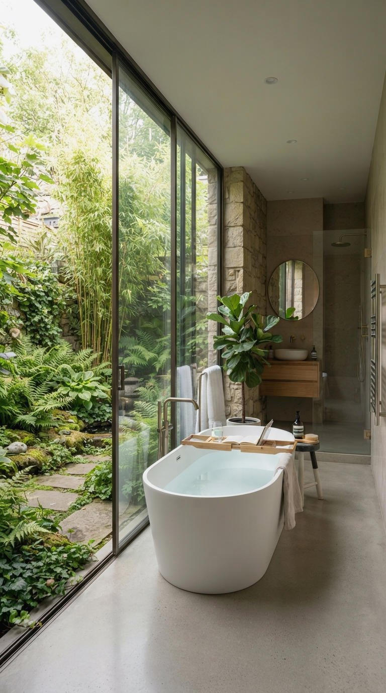 12. Bathroom With Glass Wall to Outside