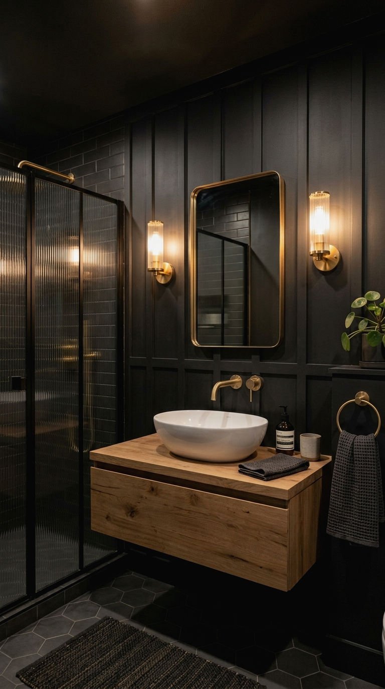 8. Black Board and Batten Statement Wall