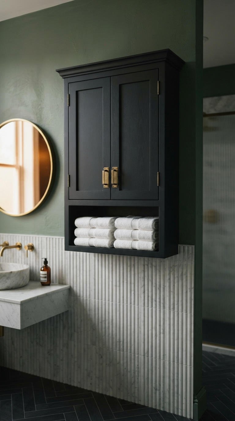23. Black Cabinet With Green Wall