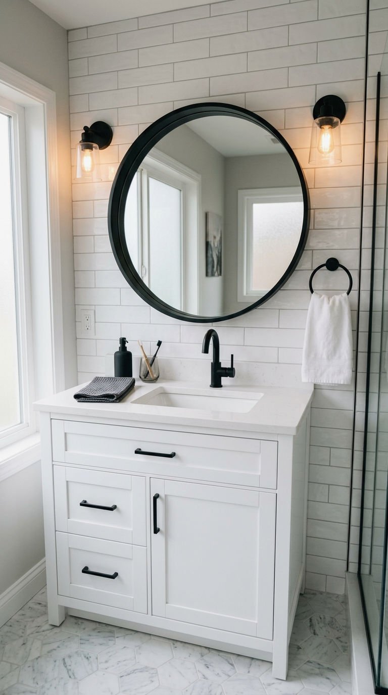10. Black Framed Mirrors for Bold Vanities