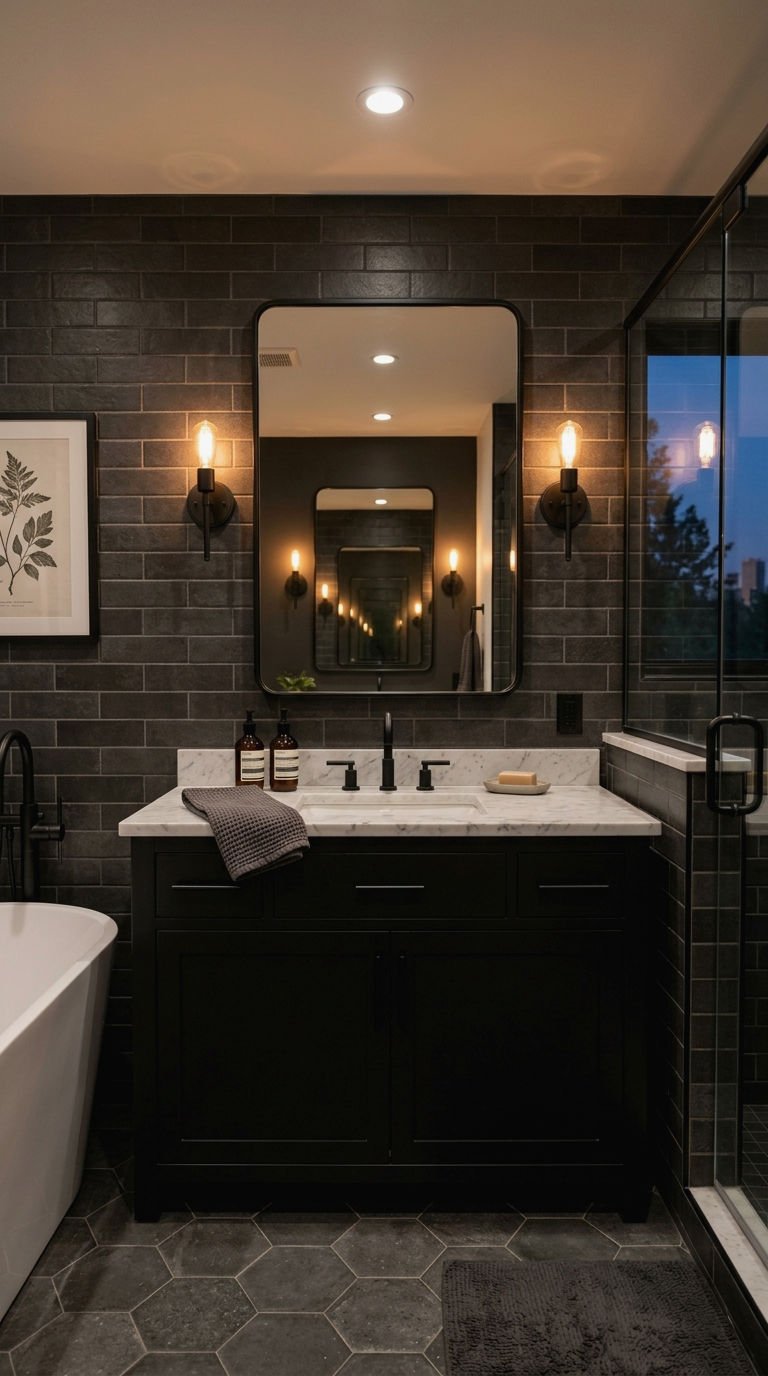 8. Black Vanity Lighting That Works