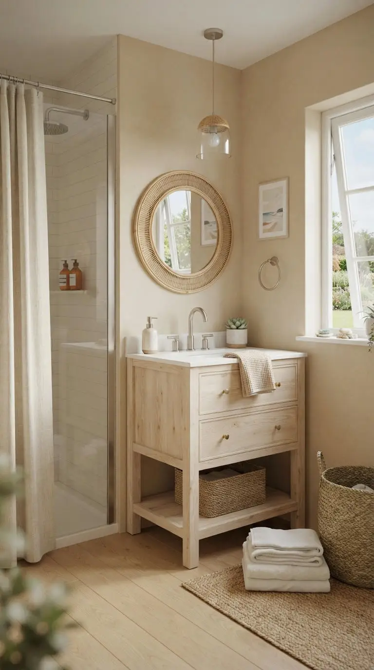 24. Bleached Blonde Wood Vanity Look