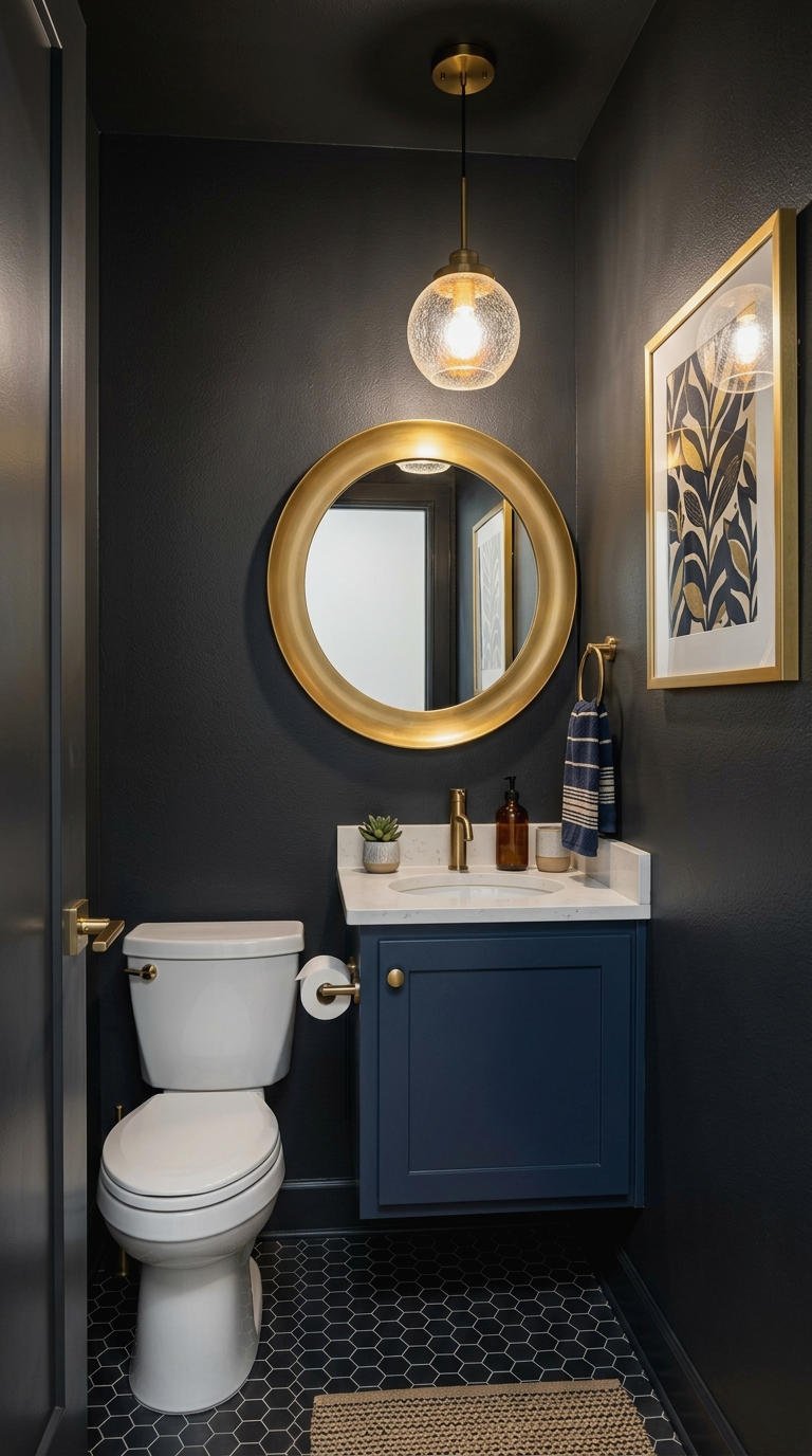 17. Blue Vanity Half Bath Charm