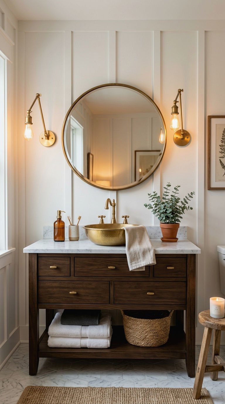 13. Board and Batten Behind Bathroom Vanity