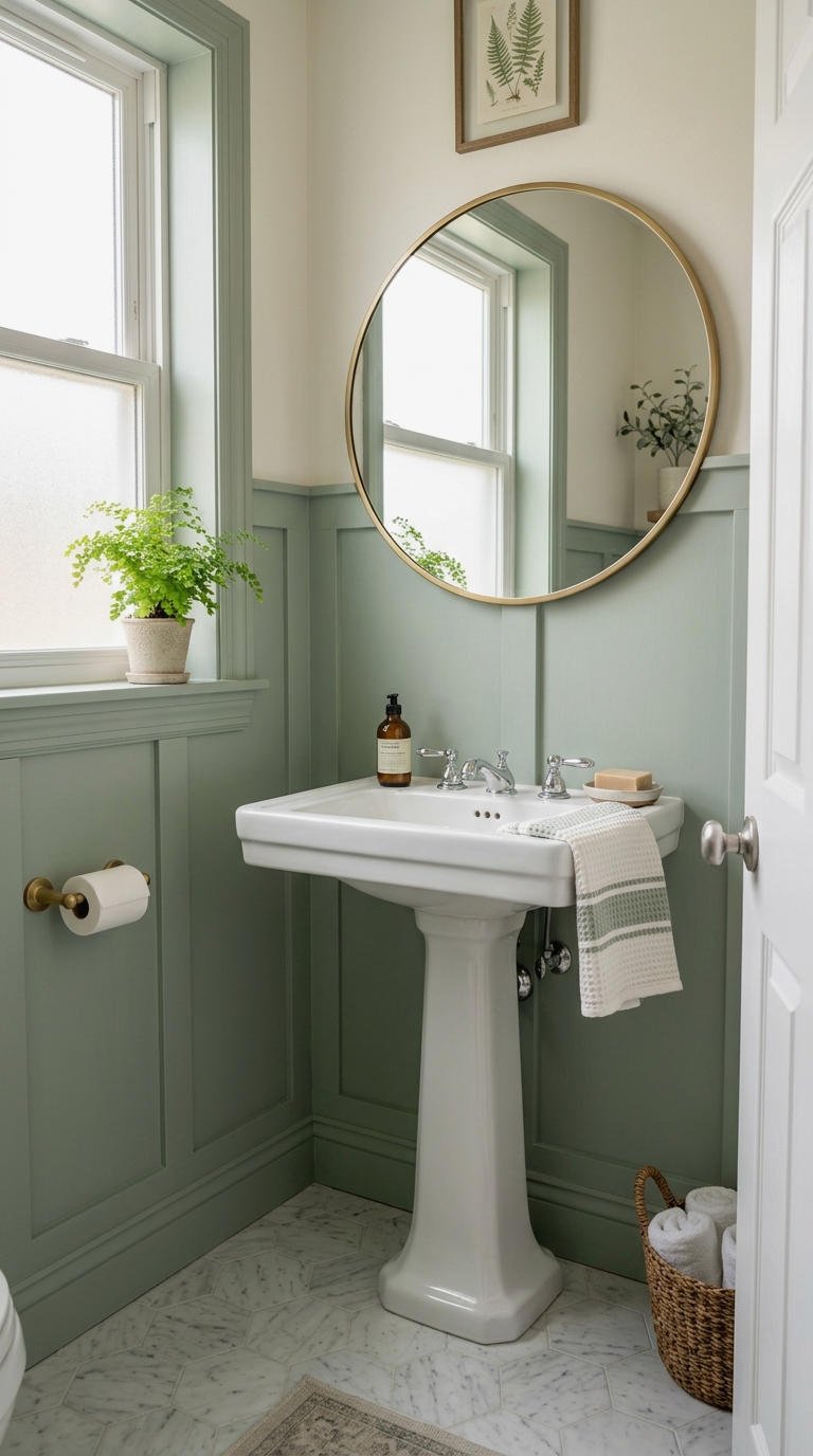 14. Board and Batten With Pedestal Sink