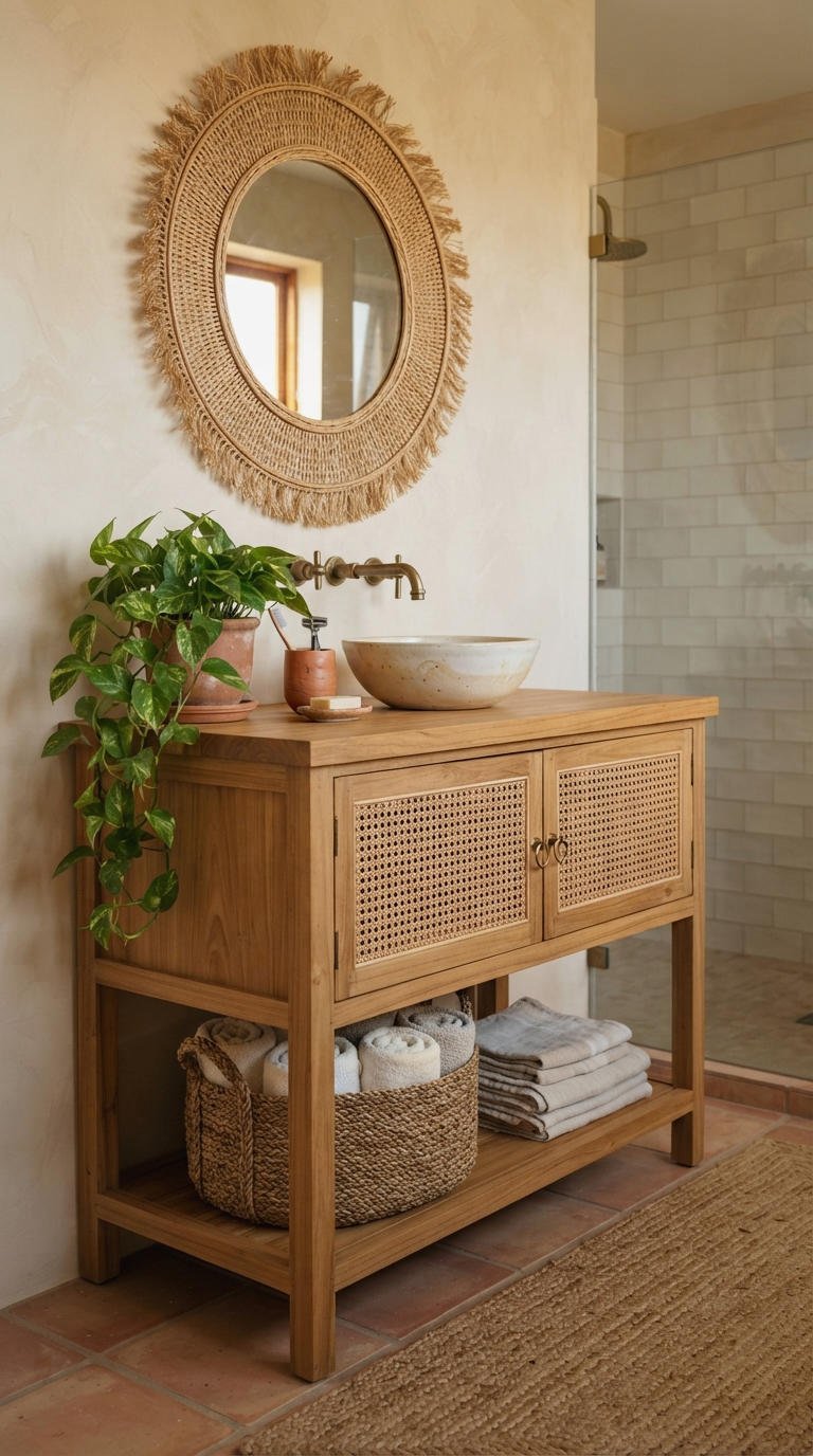 19. Boho Single Sink Vanity Style