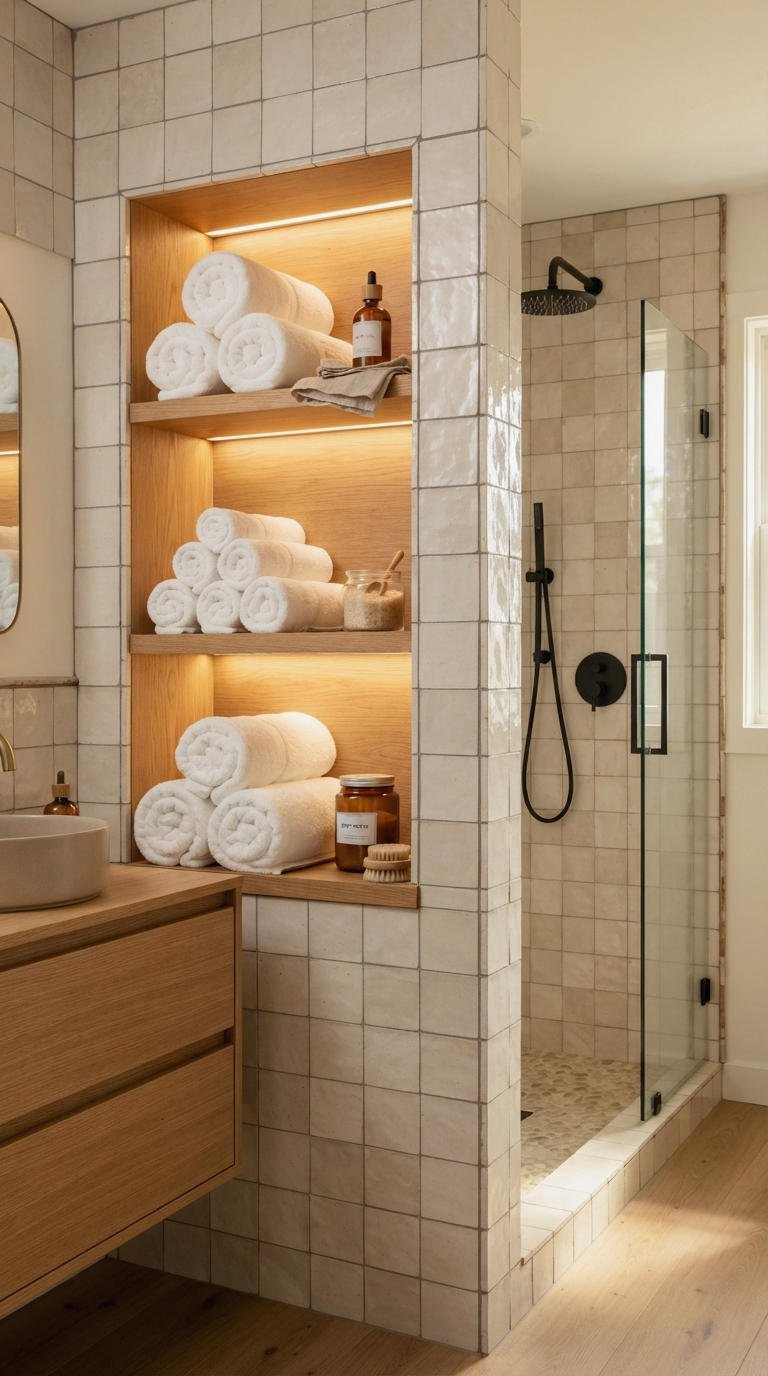 6. Built In Bathroom Wall Storage