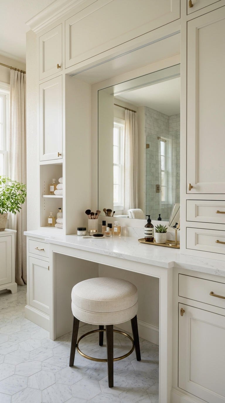 1. Built In Makeup Vanity Nook