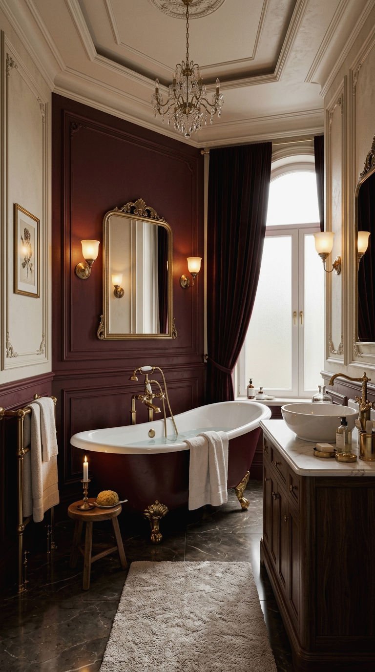 12. Burgundy Paneling for Rich Drama