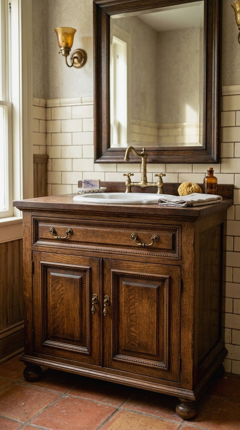 24. Cabinet Style Vintage Vanity