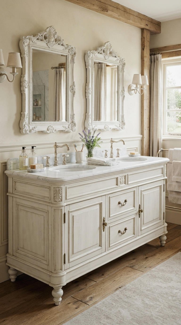 31. Classic Antique Double Sink Vanity Charm