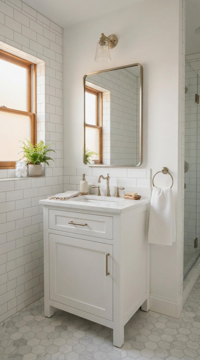 1. Classic Single Sink Bathroom Vanity