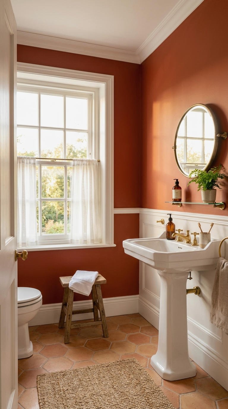 25. Colorful Bathroom With Pedestal Sink