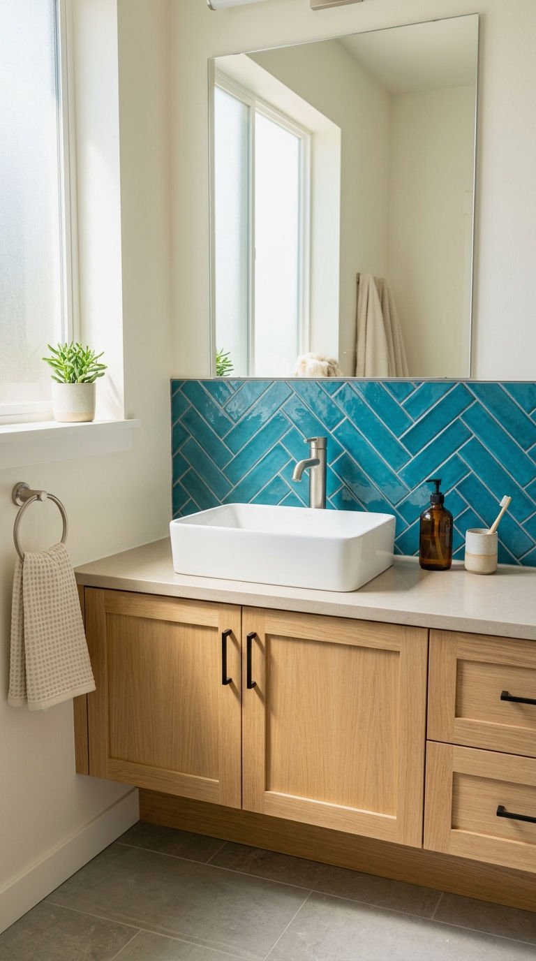 24. Colorful Tile Backsplash Pop