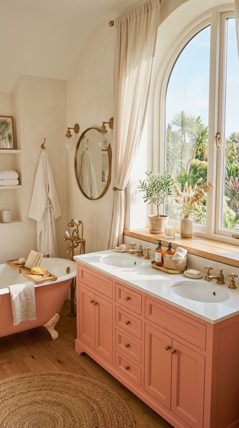 16. Coral Pink Vanity Accents