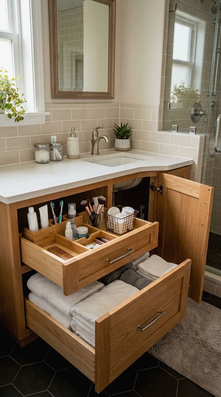 12. Corner Vanity Cabinet Storage
