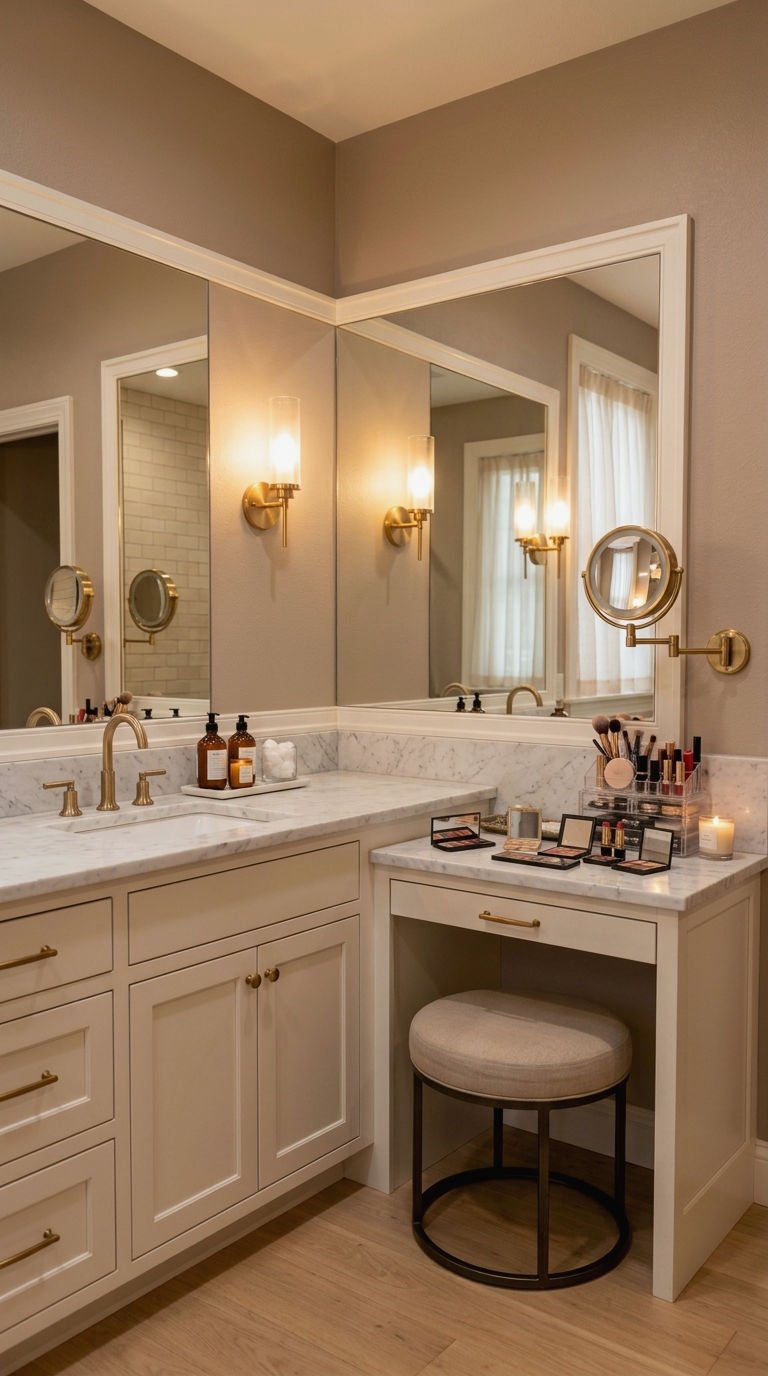 5. Corner Vanity With Makeup Area
