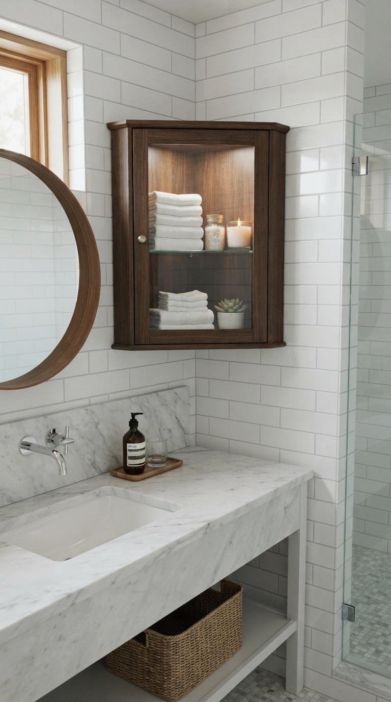 10. Corner Wall Cabinet For Bathroom