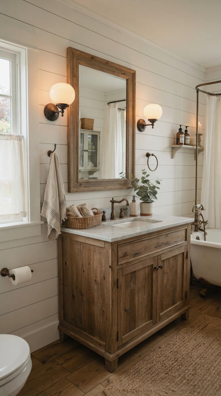 20. Cream Glass Bathroom Wall Light