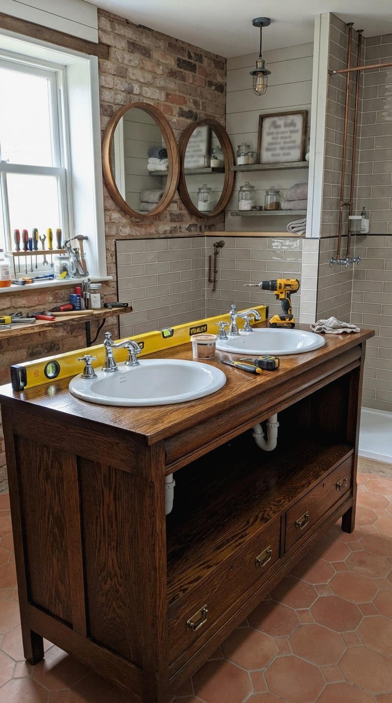16. DIY Double Sink Vanity Build