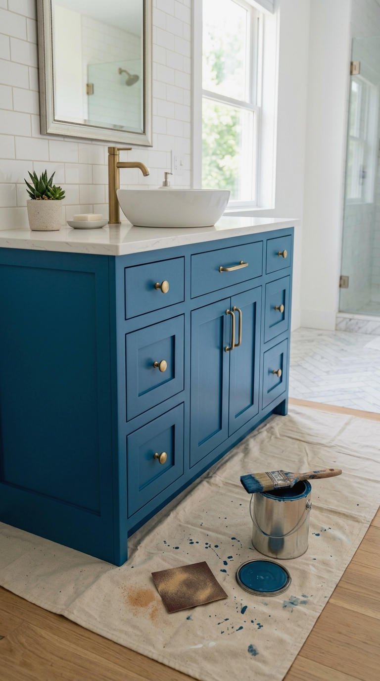 27. DIY Painted Blue Vanity Makeover