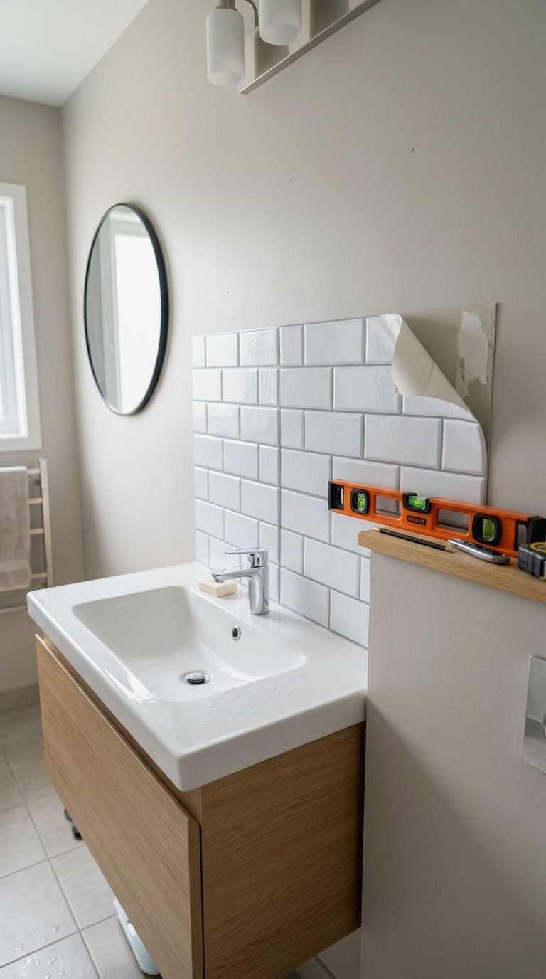 4. DIY Peel and Stick Backsplash