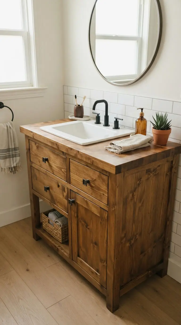 23. DIY Wood Bathroom Vanity Build