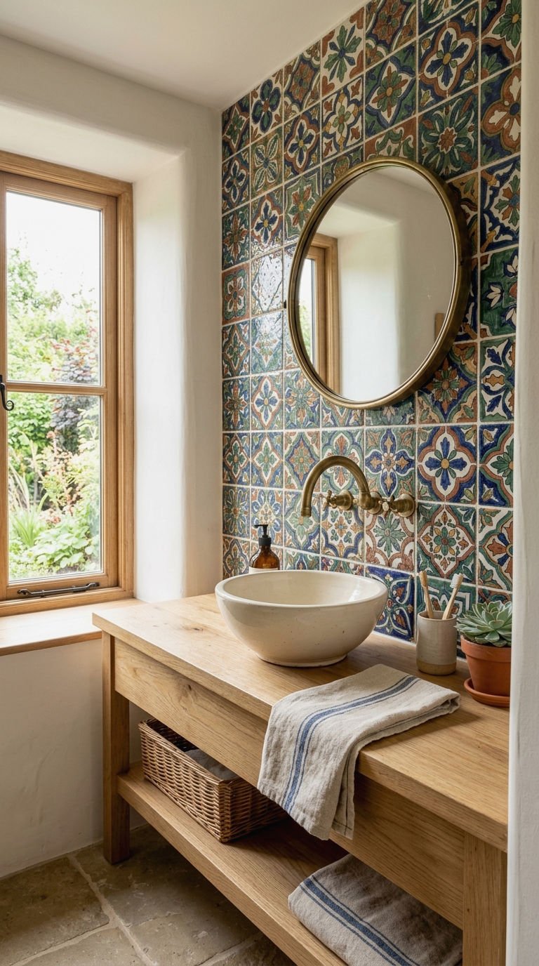 13. Decorative Statement Backsplash Tile