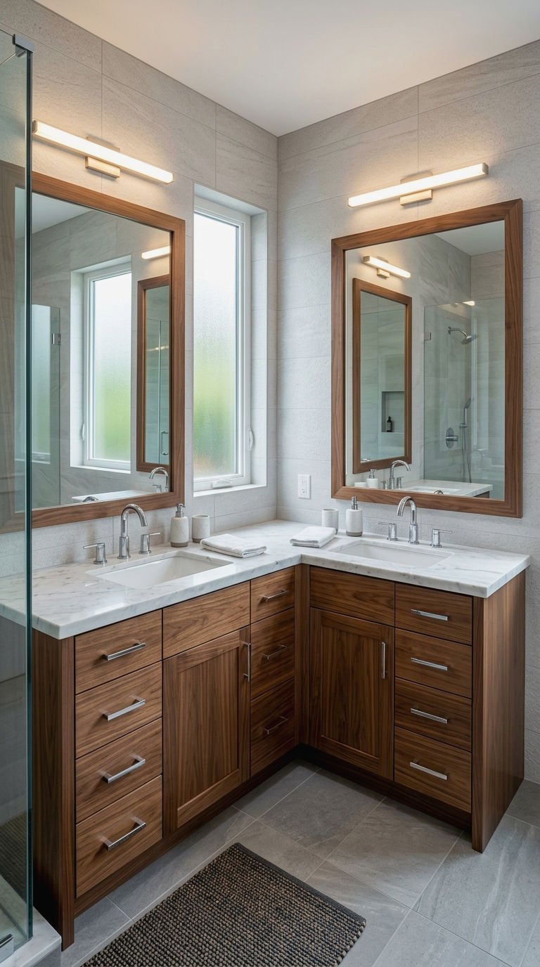 20. Double Corner Vanity Layout