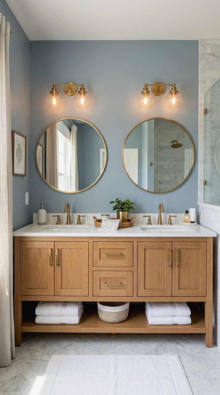 5. Double Sink Vanities With Two Mirrors
