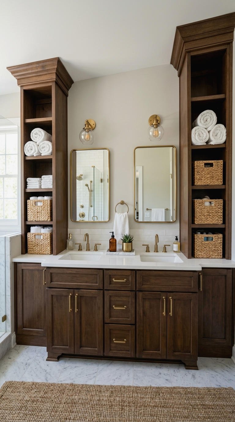 11. Double Sink Vanity with Linen Tower