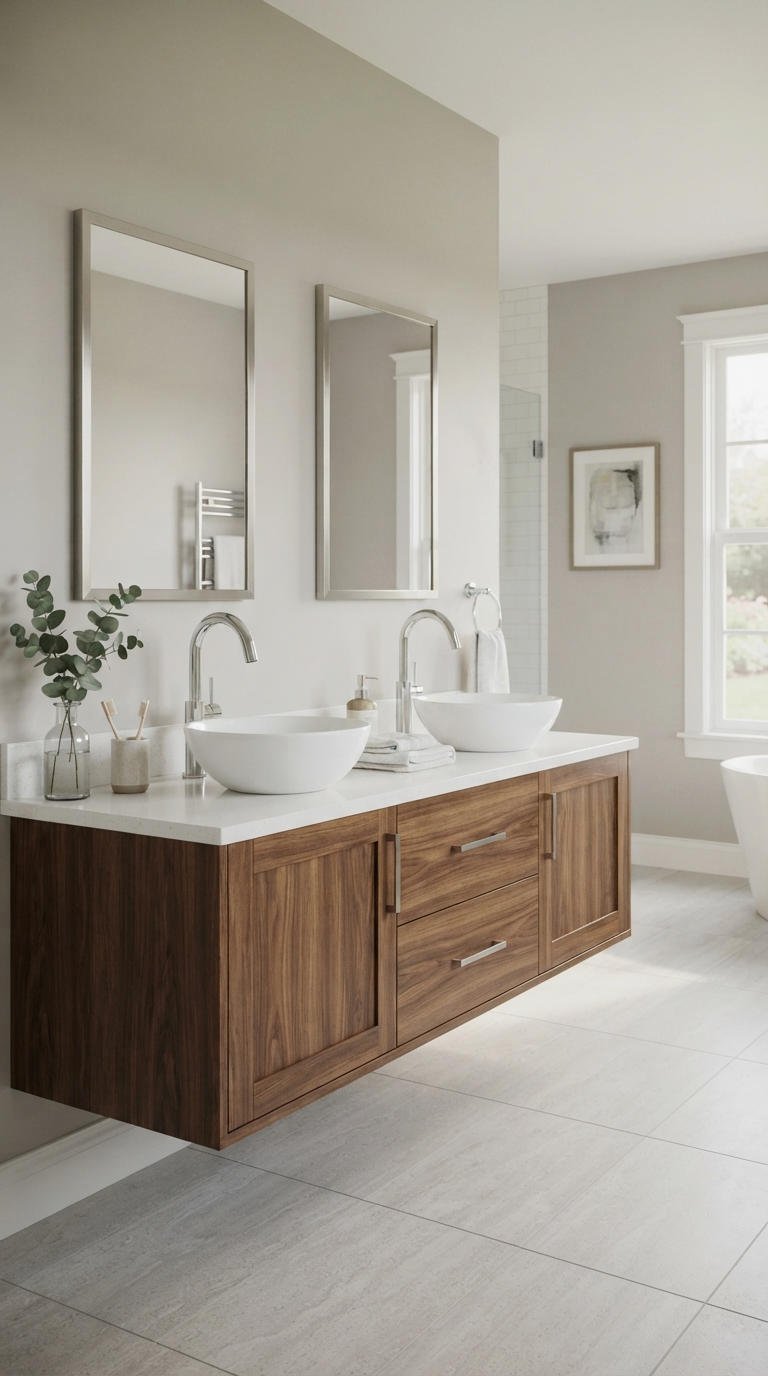 13. Double Vessel Sink Bathroom Vanity