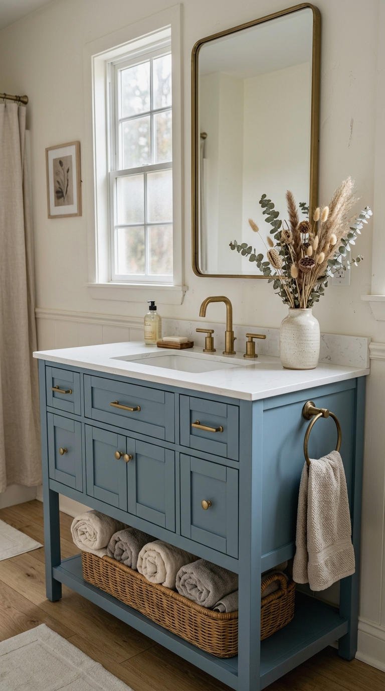 6. Dusty Blue Vanity Soft Look