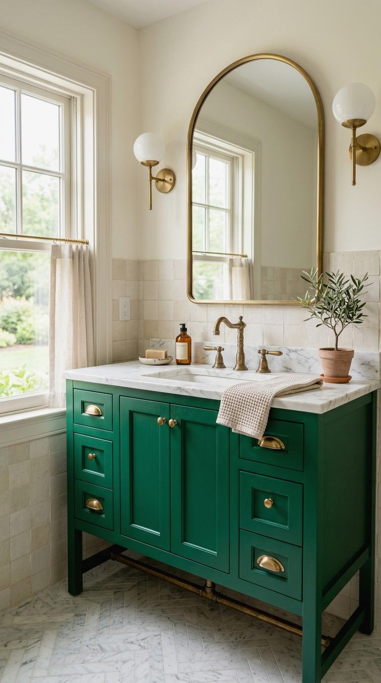 4. Emerald Green Vanity Statement Pieces