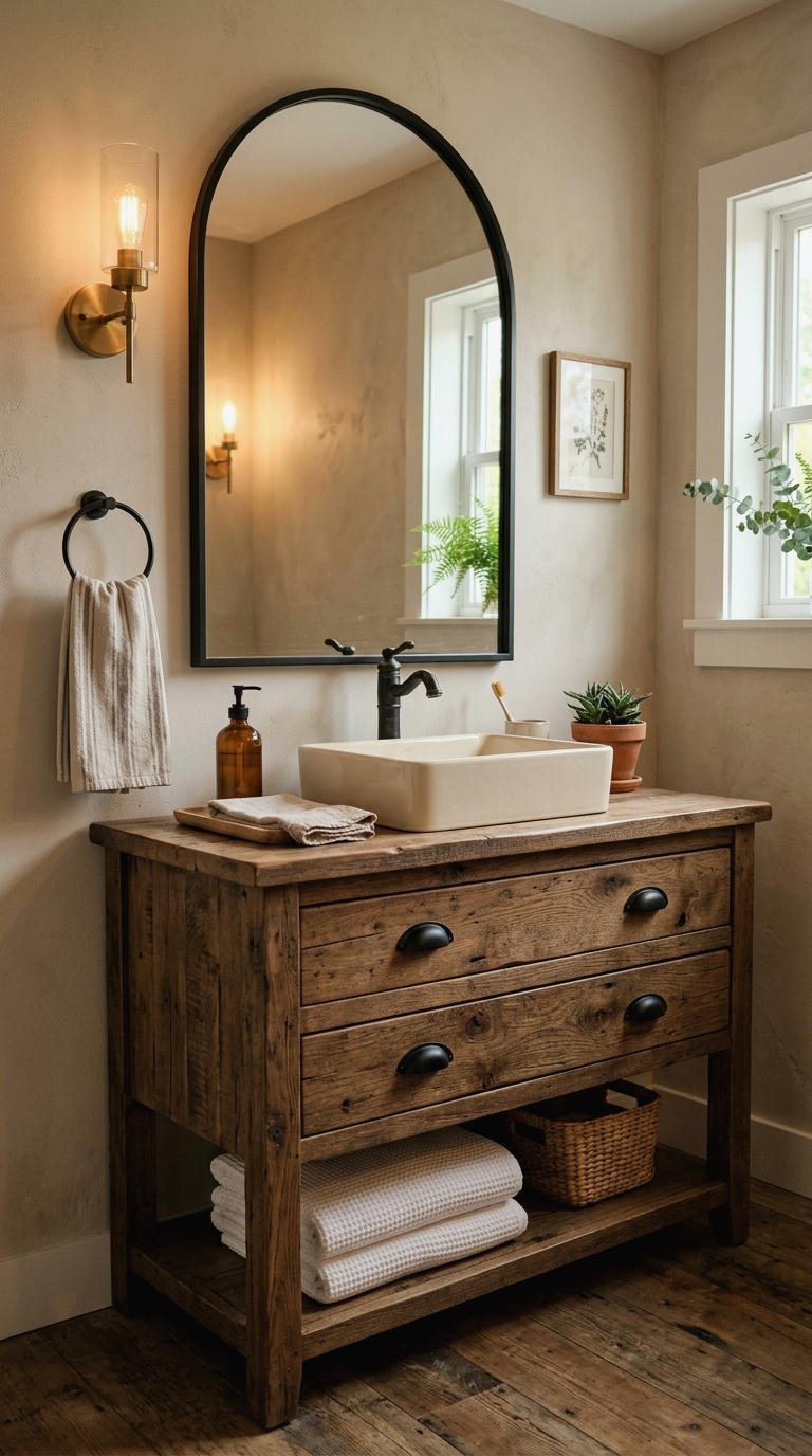 13. Farmhouse Bathroom Vanity Mirror Pairings