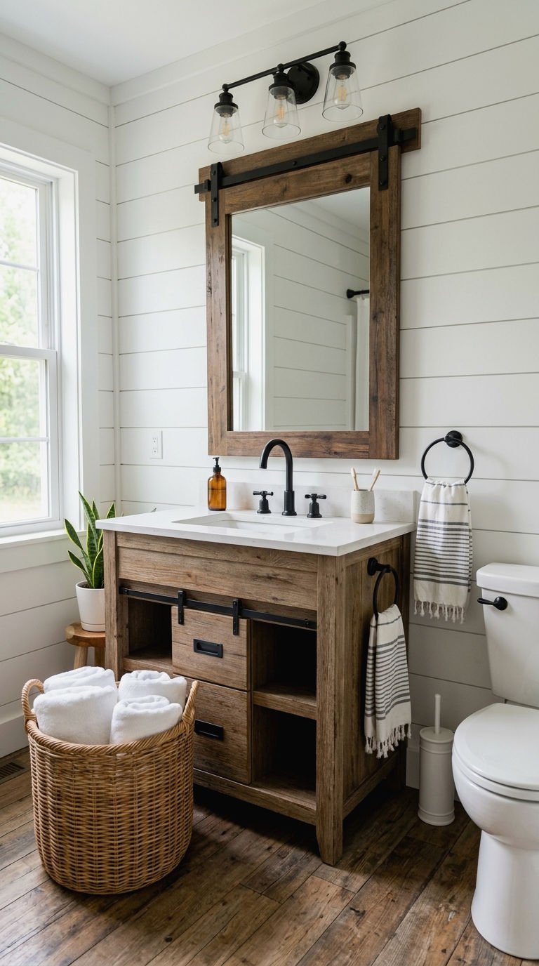 9. Farmhouse Bathrooms With Shiplap
