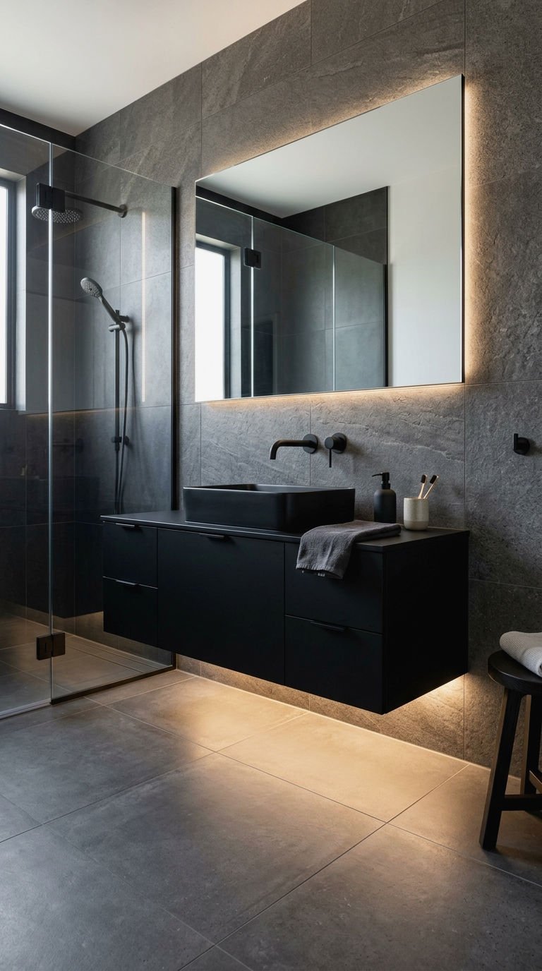 14. Floating Black Vanity Styles