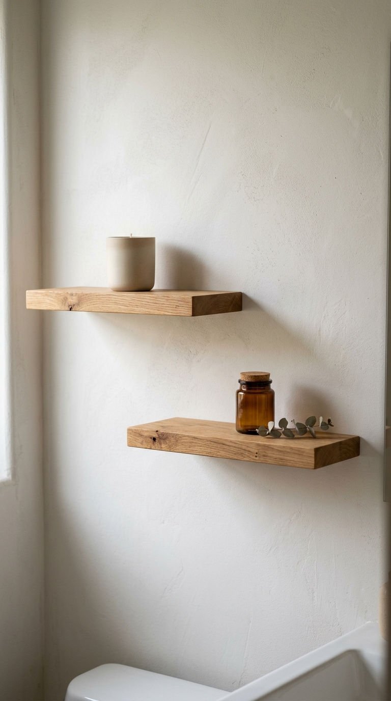 24 Bathroom Wall Shelves Ideas That Will Transform Your Space 4 4. Floating Shelf Looks For Bathrooms